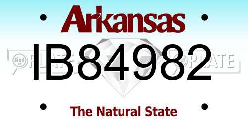 IB84982 Arkansas License Plate