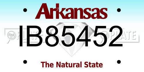 IB85452 Arkansas License Plate