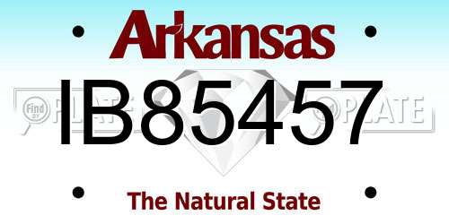 IB85457 Arkansas License Plate