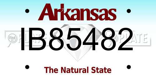IB85482 Arkansas License Plate