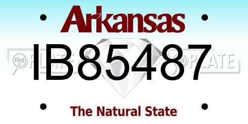 IB85487 Arkansas License Plate