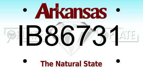 IB86731 Arkansas License Plate