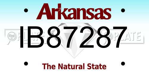 IB87287 Arkansas License Plate