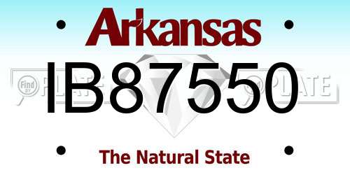 IB87550 Arkansas License Plate