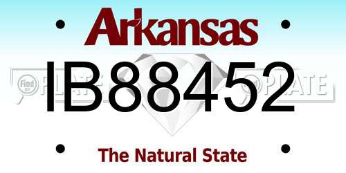 IB88452 Arkansas License Plate