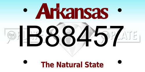 IB88457 Arkansas License Plate