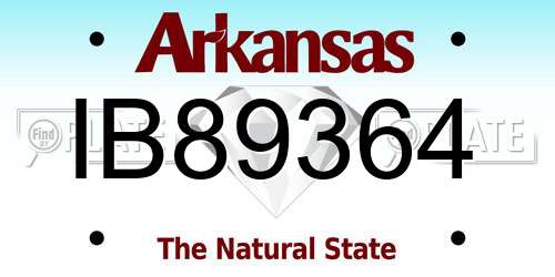 IB89364 Arkansas License Plate