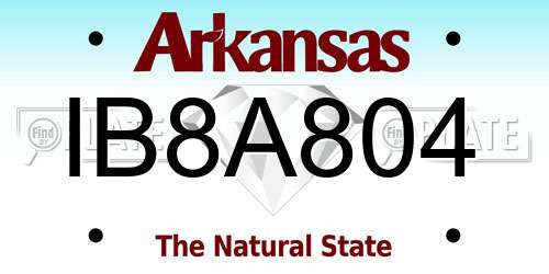 IB8A804 Arkansas License Plate