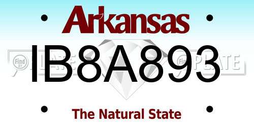 IB8A893 Arkansas License Plate