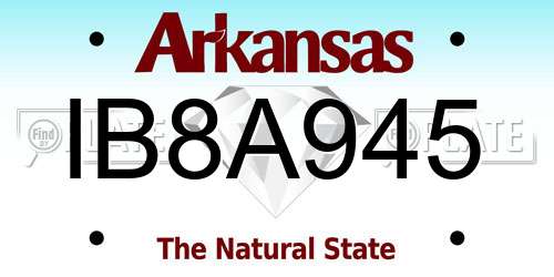 IB8A945 Arkansas License Plate