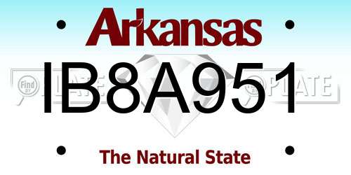 IB8A951 Arkansas License Plate