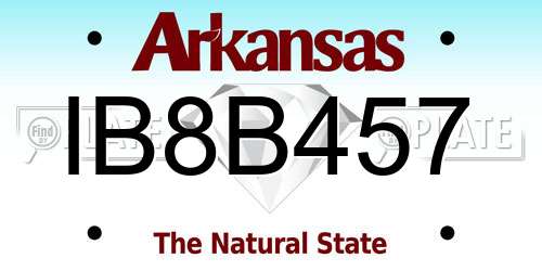 IB8B457 Arkansas License Plate
