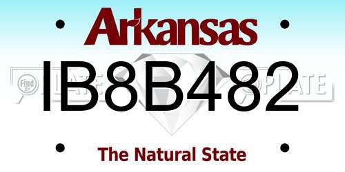 IB8B482 Arkansas License Plate