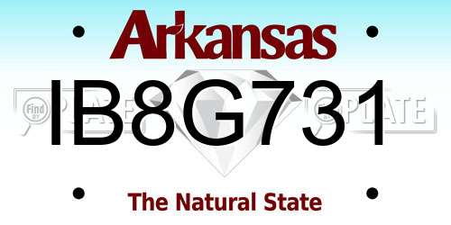 IB8G731 Arkansas License Plate