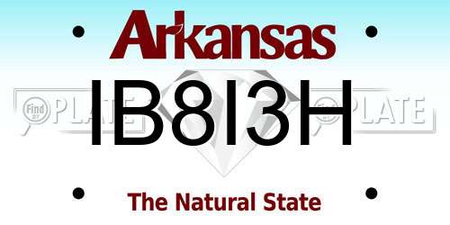 IB8I3H Arkansas License Plate