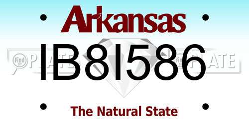 IB8I586 Arkansas License Plate