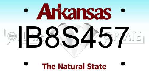 IB8S457 Arkansas License Plate
