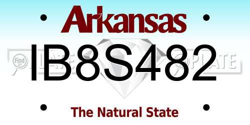 IB8S482 Arkansas License Plate