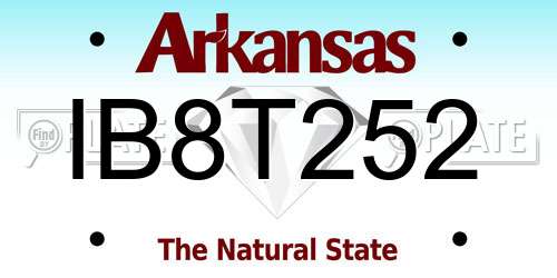 IB8T252 Arkansas License Plate