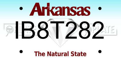 IB8T282 Arkansas License Plate