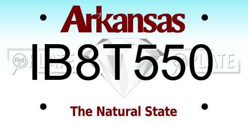 IB8T550 Arkansas License Plate