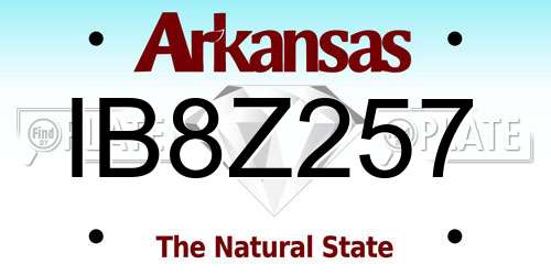 IB8Z257 Arkansas License Plate