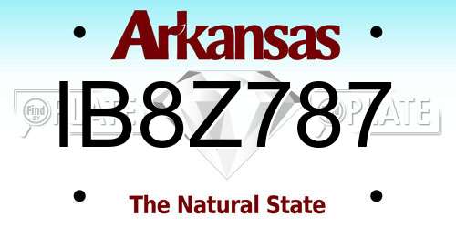 IB8Z787 Arkansas License Plate