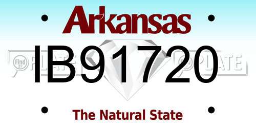 IB91720 Arkansas License Plate