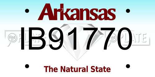 IB91770 Arkansas License Plate