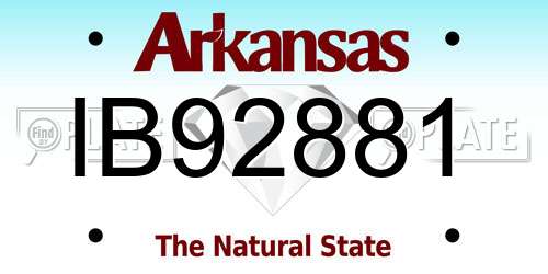 IB92881 Arkansas License Plate
