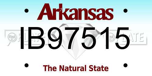 IB97515 Arkansas License Plate