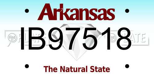 IB97518 Arkansas License Plate