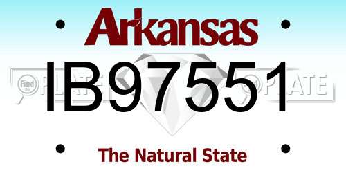 IB97551 Arkansas License Plate