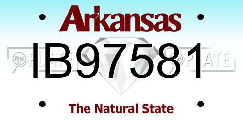 IB97581 Arkansas License Plate