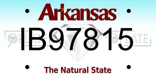 IB97815 Arkansas License Plate