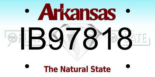 IB97818 Arkansas License Plate