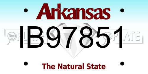 IB97851 Arkansas License Plate
