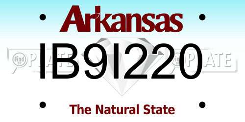 IB9I220 Arkansas License Plate