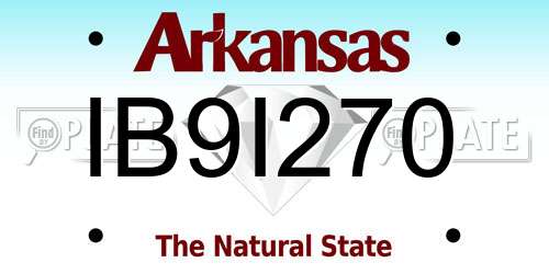 IB9I270 Arkansas License Plate