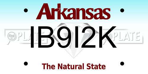 IB9I2K Arkansas License Plate