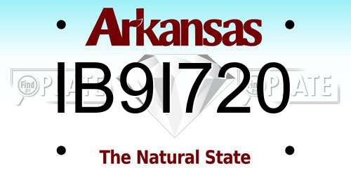 IB9I720 Arkansas License Plate