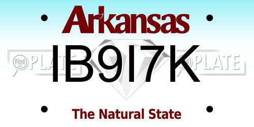 IB9I7K Arkansas License Plate