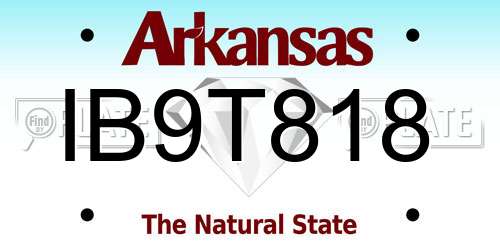 IB9T818 Arkansas License Plate