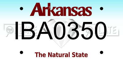 IBA0350 Arkansas License Plate