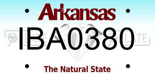 IBA0380 Arkansas License Plate