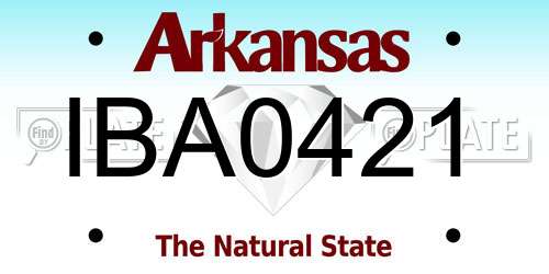 IBA0421 Arkansas License Plate