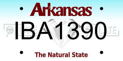 IBA1390 Arkansas License Plate