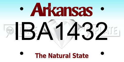 IBA1432 Arkansas License Plate