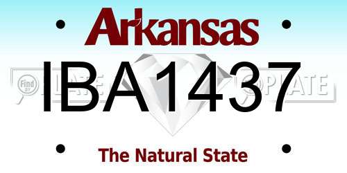 IBA1437 Arkansas License Plate