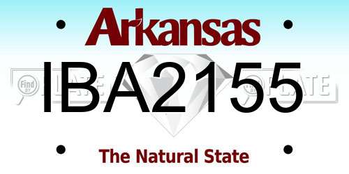 IBA2155 Arkansas License Plate